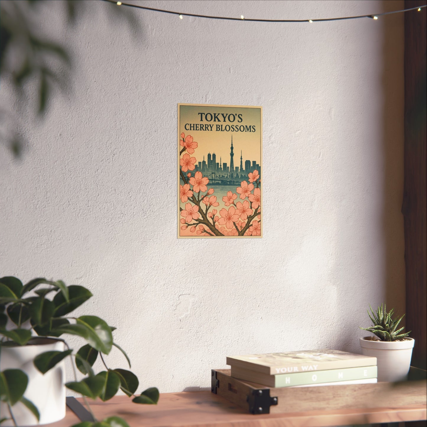 Tokyo Cherry Blossoms Fine Art Poster, Floral Wall Decor, Home Decoration, Gift for Nature Lovers, Japanese Aesthetic Art