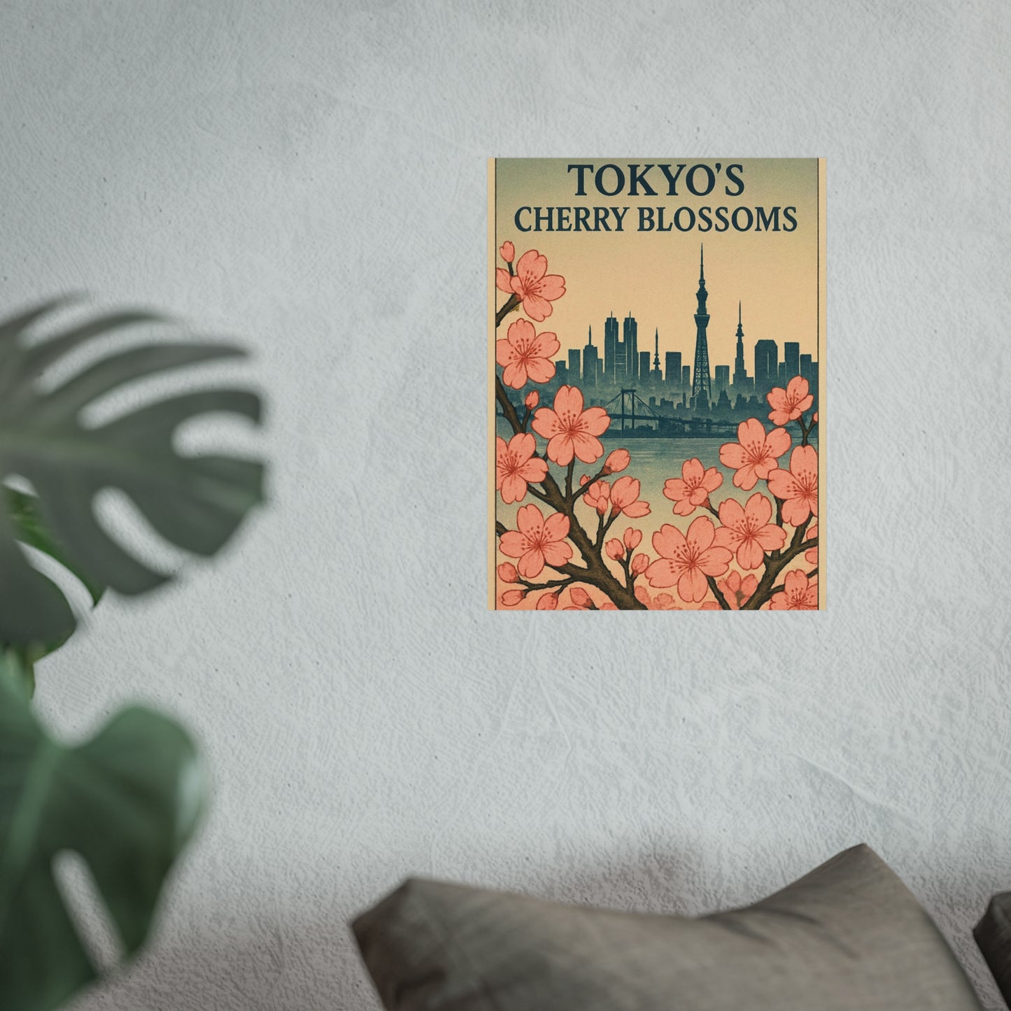 Tokyo Cherry Blossoms Fine Art Poster, Floral Wall Decor, Home Decoration, Gift for Nature Lovers, Japanese Aesthetic Art