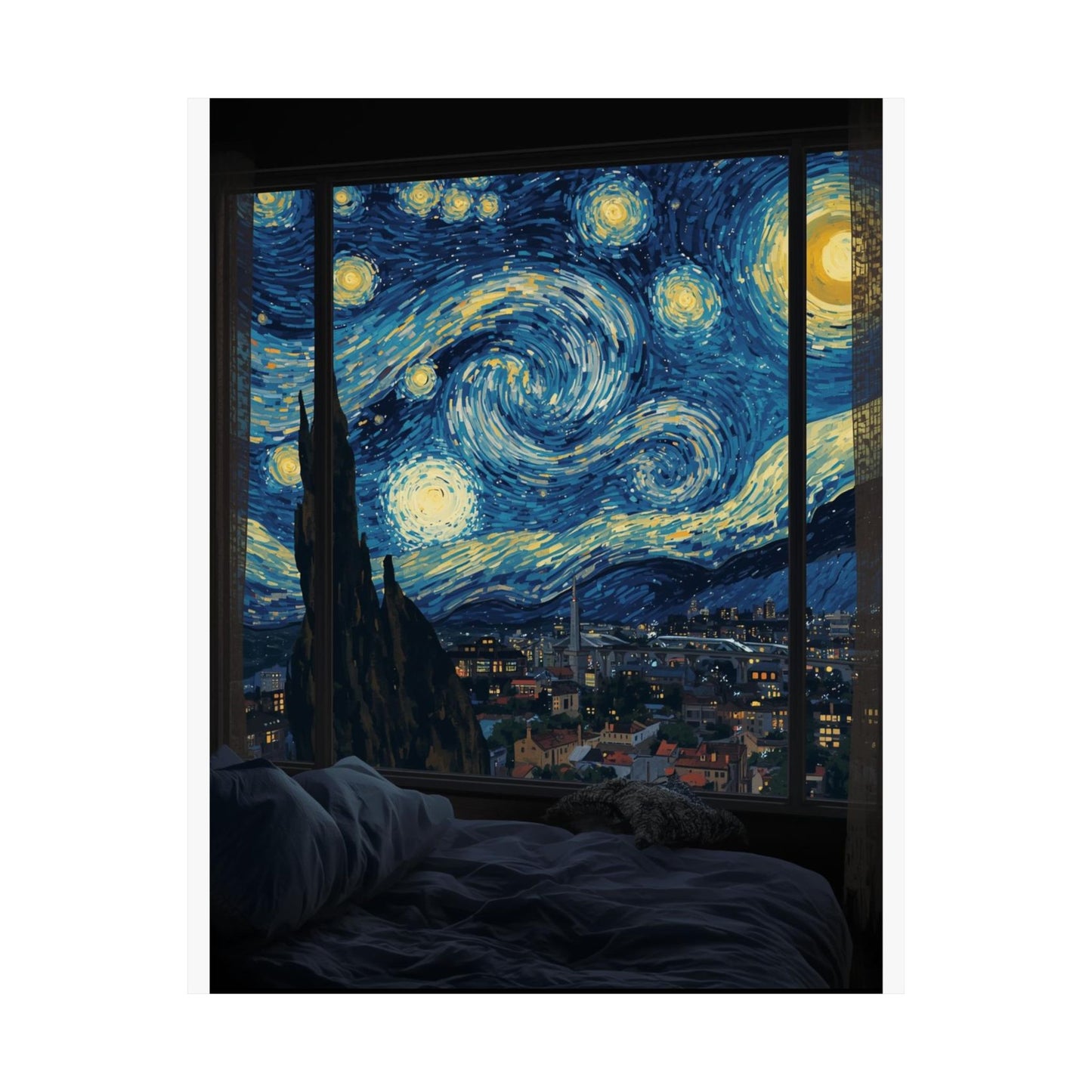 Starry Night Matte Vertical Poster, Art Print, Interior Decor, Wall Art, Unique Gift, Home Aesthetic