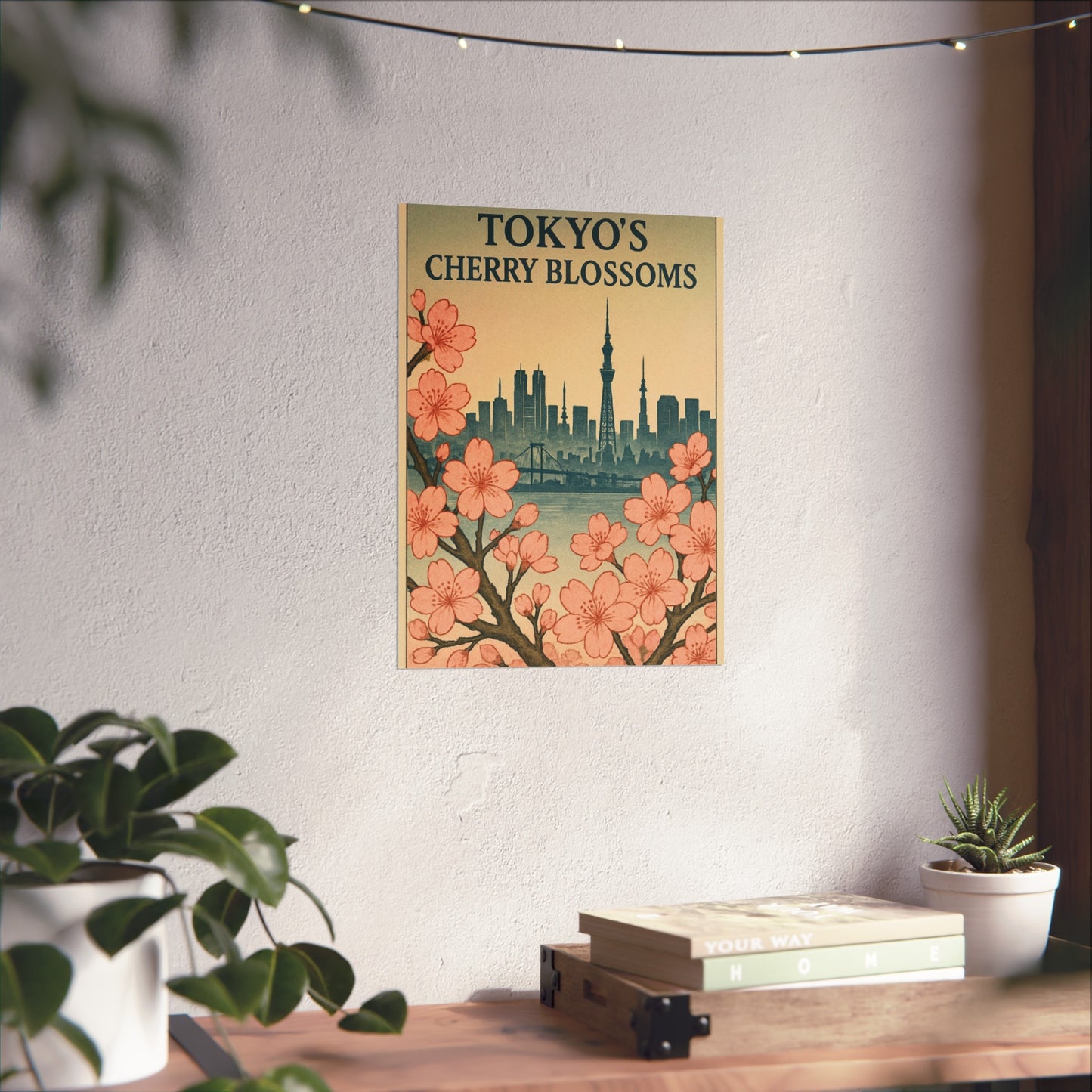 Tokyo Cherry Blossoms Fine Art Poster, Floral Wall Decor, Home Decoration, Gift for Nature Lovers, Japanese Aesthetic Art
