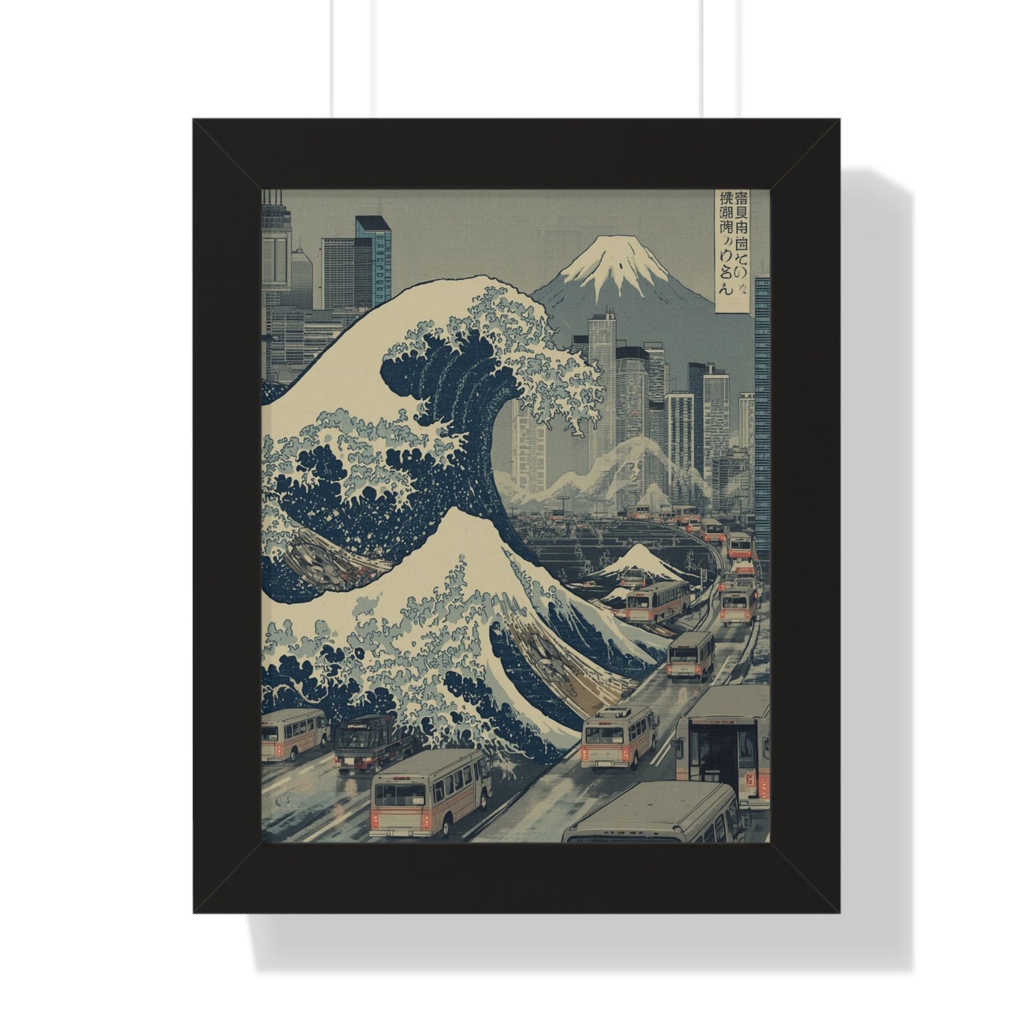 Artistic Framed Vertical Poster, Wave Art Print, Japanese Home Decor, Ocean Wall Art, Nature Inspired Decor, Gift for Art Lovers
