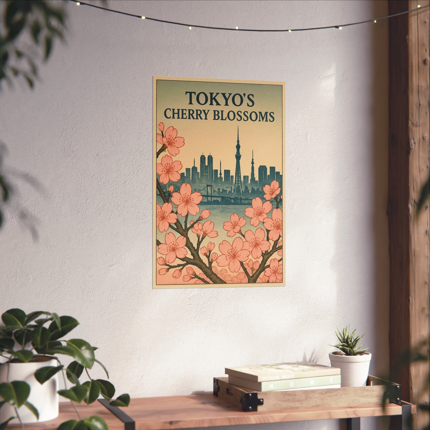 Tokyo Cherry Blossoms Fine Art Poster, Floral Wall Decor, Home Decoration, Gift for Nature Lovers, Japanese Aesthetic Art