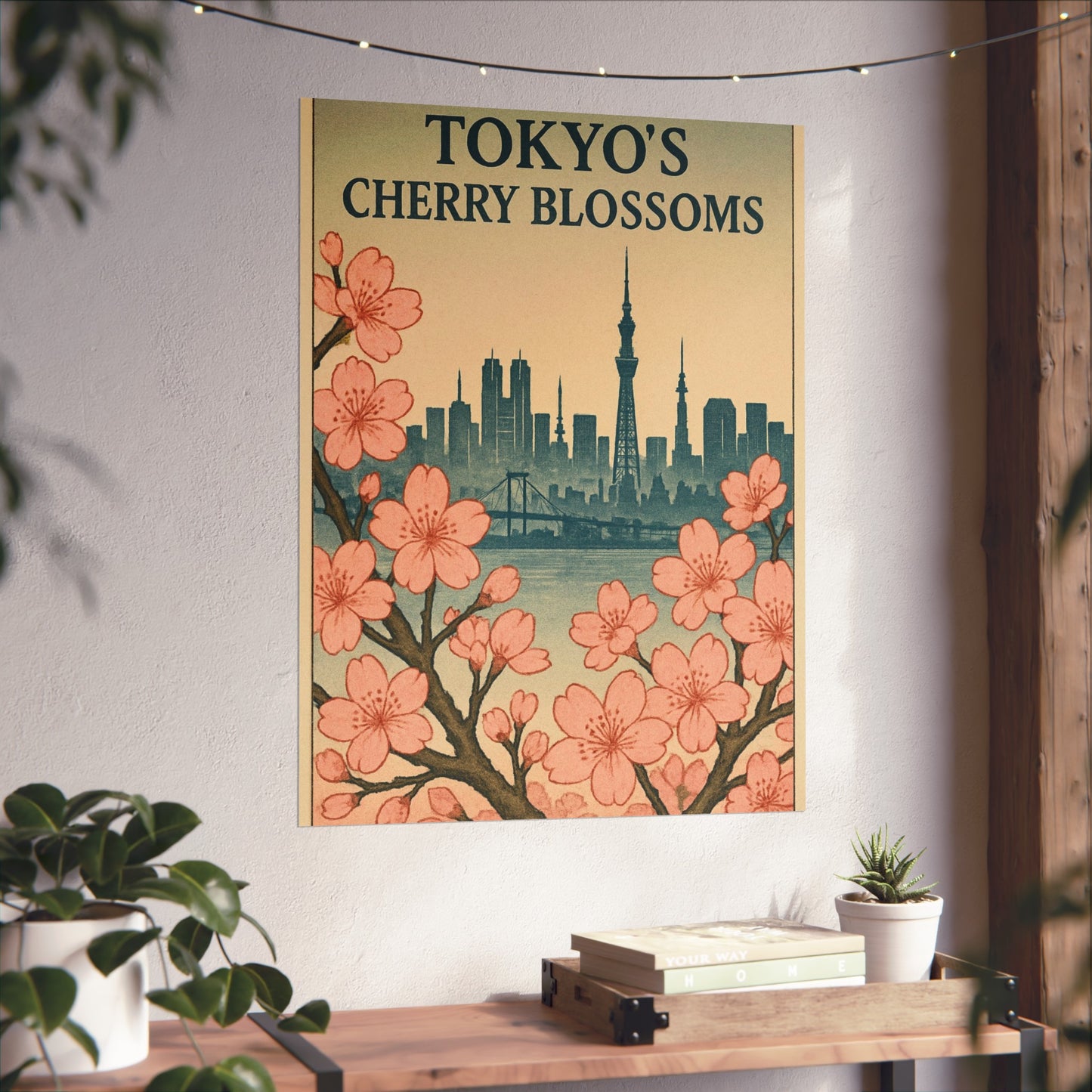 Tokyo Cherry Blossoms Fine Art Poster, Floral Wall Decor, Home Decoration, Gift for Nature Lovers, Japanese Aesthetic Art