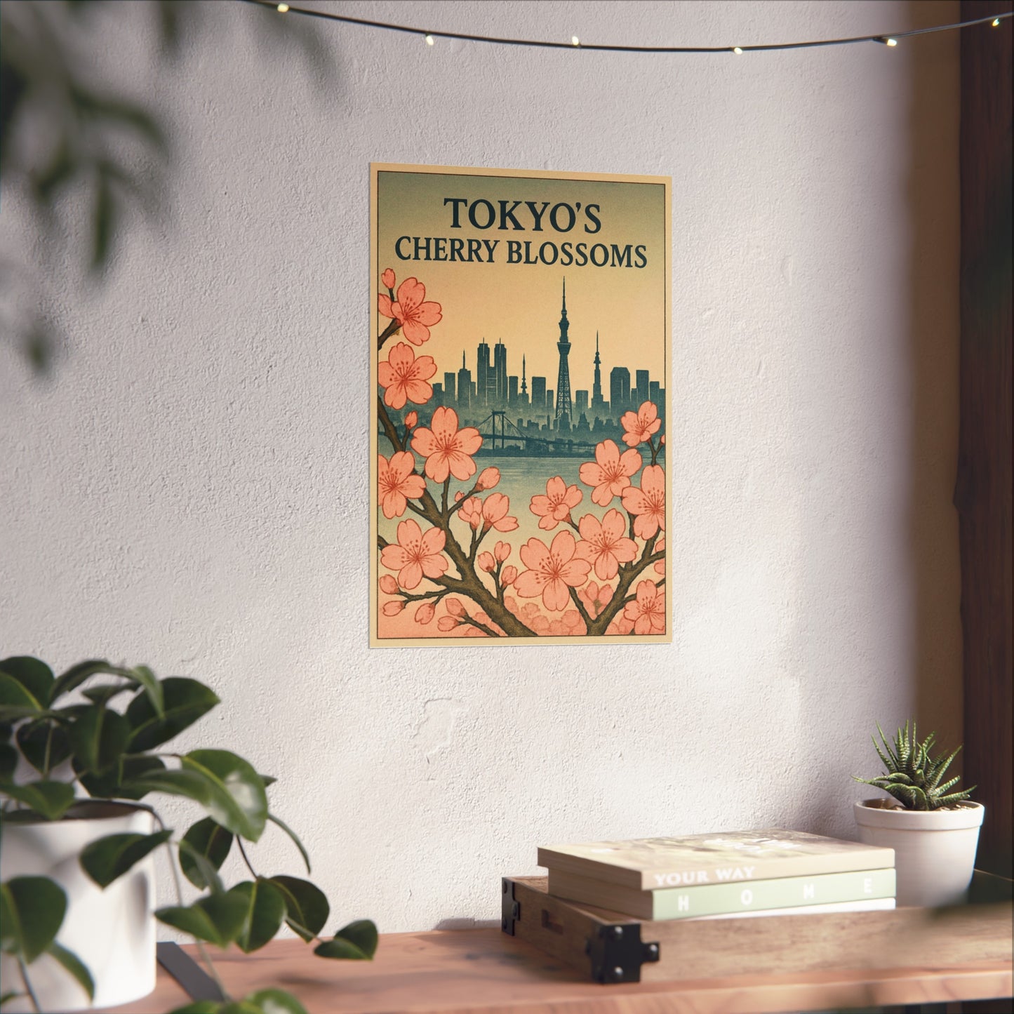 Tokyo Cherry Blossoms Fine Art Poster, Floral Wall Decor, Home Decoration, Gift for Nature Lovers, Japanese Aesthetic Art