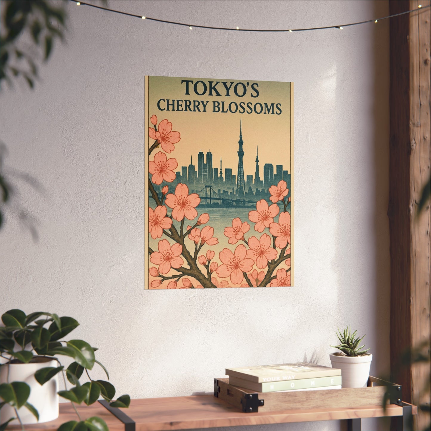 Tokyo Cherry Blossoms Fine Art Poster, Floral Wall Decor, Home Decoration, Gift for Nature Lovers, Japanese Aesthetic Art