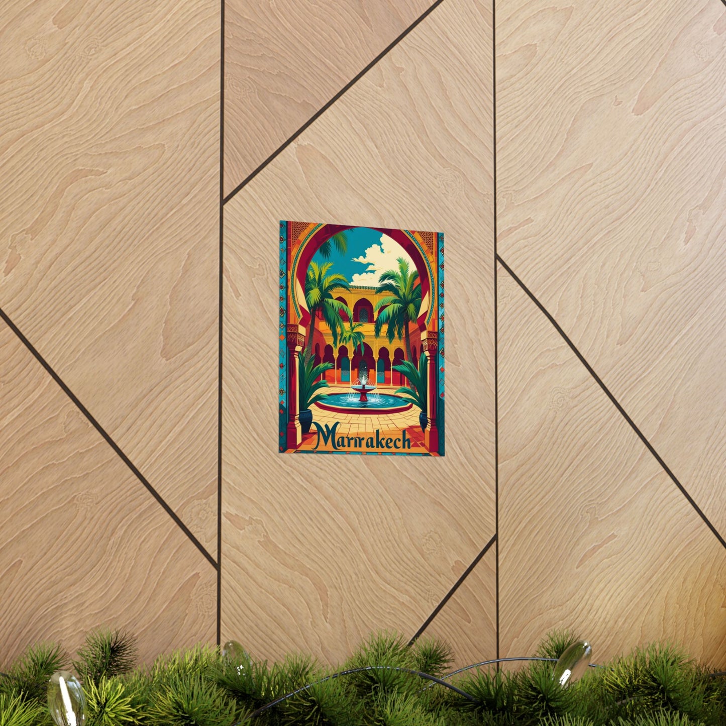 Vibrant Marrakech Poster Print, Art for Travel Lovers, Home Decor, Gift for Wanderlust, Tropical Wall Art, Vacation Memories