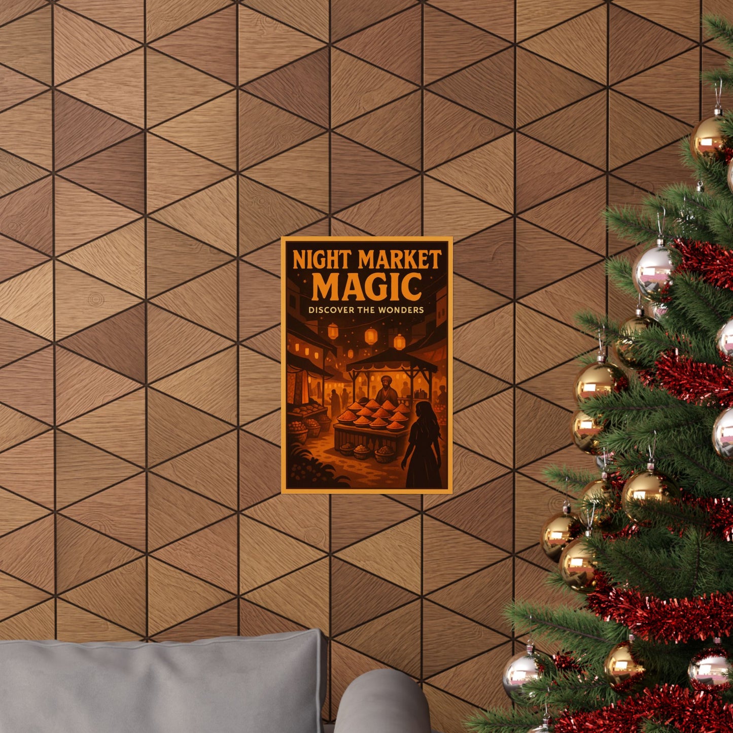 Night Market Magic Vertical Poster, Wall Art, Home Decor, Gift for Travelers, Asian Nights Theme, Unique Wall Decor