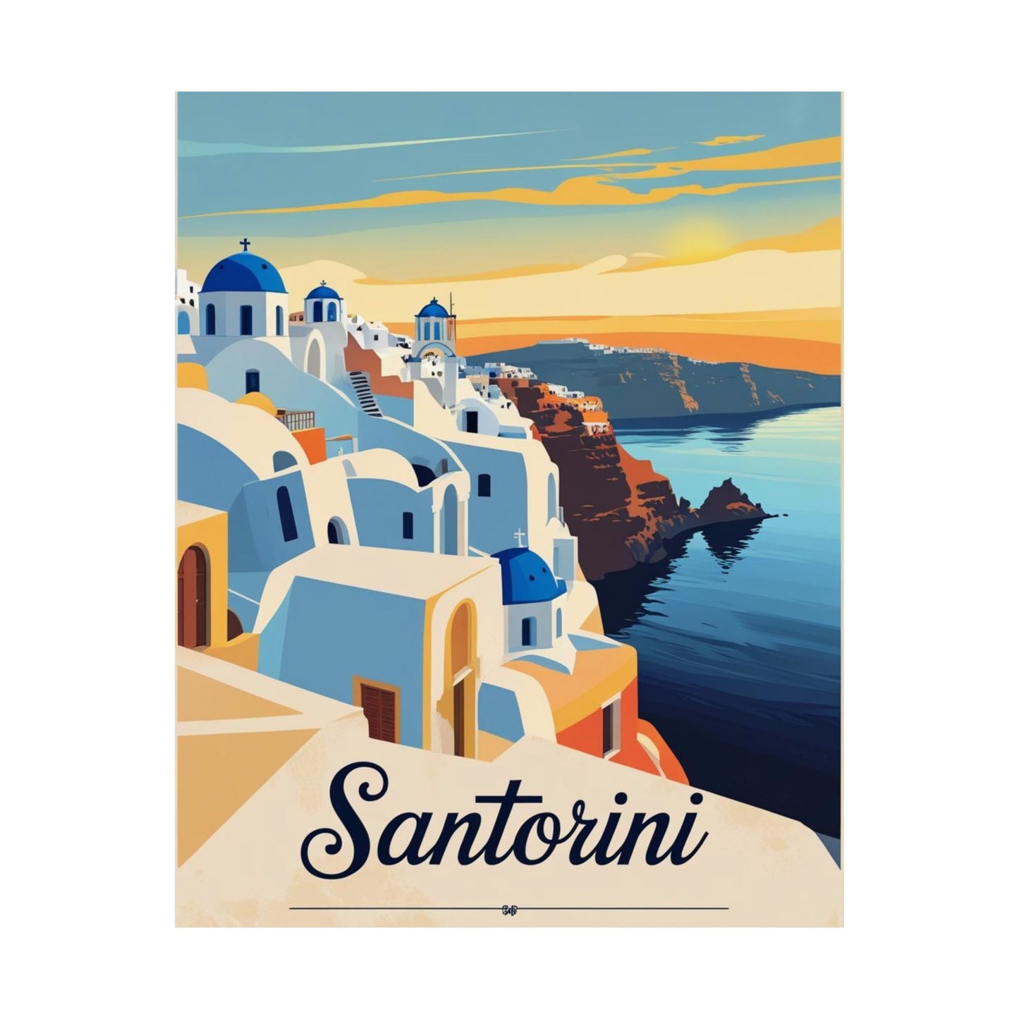 Santorini Matte Vertical Posters - Travel Decor, Wall Art, Home Décor, Beach House Vibe, Gift for Travelers, Mediterranean Style
