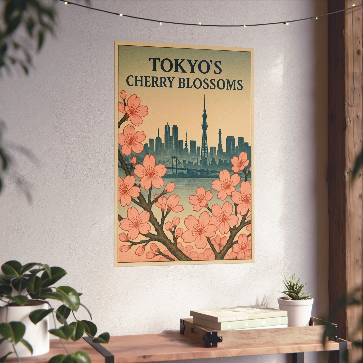 Tokyo Cherry Blossoms Fine Art Poster, Floral Wall Decor, Home Decoration, Gift for Nature Lovers, Japanese Aesthetic Art