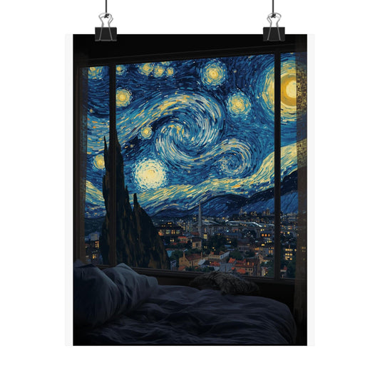 Starry Night Matte Vertical Poster, Art Print, Interior Decor, Wall Art, Unique Gift, Home Aesthetic